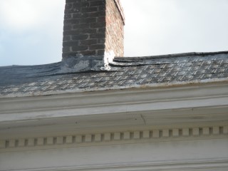 Chimney area requires flashing
