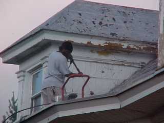Cleaning the roofP