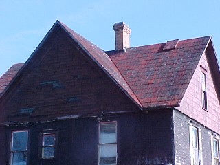 View of large size embossed tin shingles