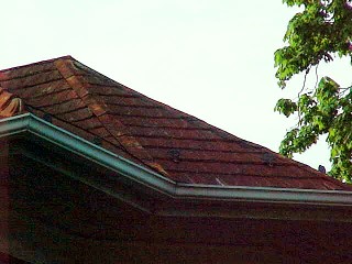 Shingles were chocolate brown rust colored