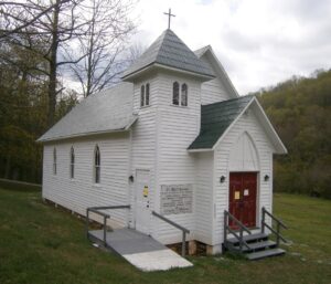 Todd, NC, residents restored this chapel with its tin shingles to a community center